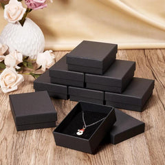 5pcs Square Cardboard Jewelry Set Boxes - Ring Necklace Packaging