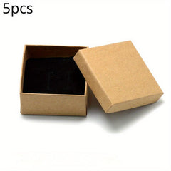 5pcs Square Cardboard Jewelry Set Boxes - Ring Necklace Packaging