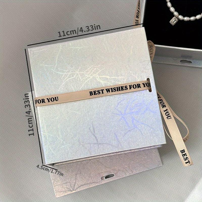 Mermaid Princess Christmas Magnetic Silver Laser Flip Jewelry Box Notebook