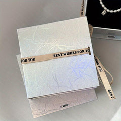 Mermaid Princess Christmas Magnetic Silver Laser Flip Jewelry Box Notebook