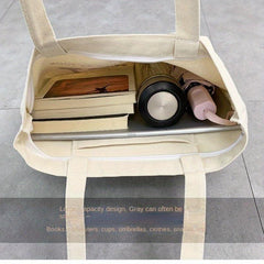 Women's Large Capacity Canvas Bag with Strap Zipper