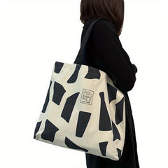Women's Large Capacity Canvas Bag with Strap Zipper