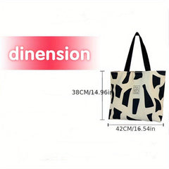 Women's Large Capacity Canvas Bag with Strap Zipper