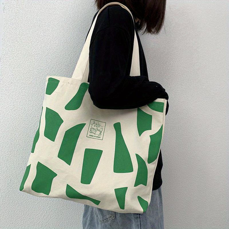 Women's Large Capacity Canvas Bag with Strap Zipper