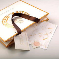 BEEWEEL Large Reusable Golden Initial Letter Gift Bag with Card & Tissue Paper
