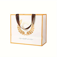 BEEWEEL Large Reusable Golden Initial Letter Gift Bag with Card & Tissue Paper
