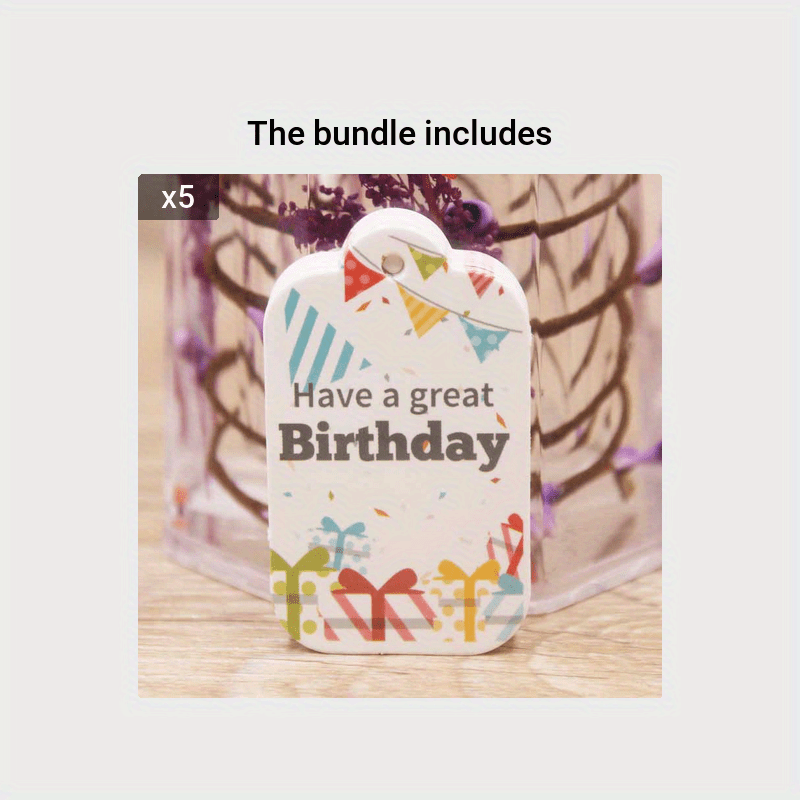 100pcs Happy Birthday Gift Tag Card for Retail Stores
