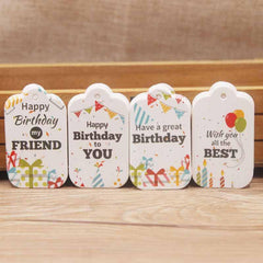 100pcs Happy Birthday Gift Tag Card for Retail Stores
