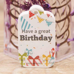 100pcs Happy Birthday Gift Tag Card for Retail Stores