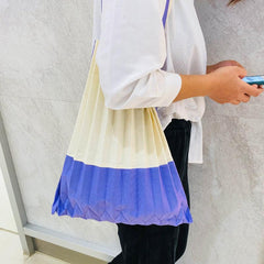 Unique Small Canvas Shopping Bag with Accordion Folds