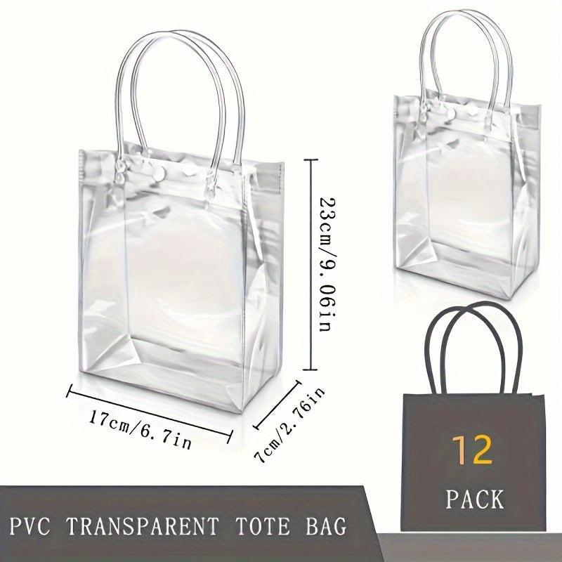 12pcs Transparent Gift Storage Bags Lightweight Handbags