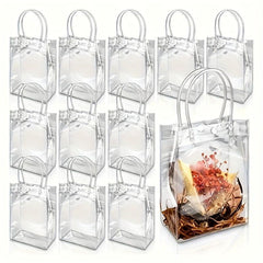 12pcs Transparent Gift Storage Bags Lightweight Handbags