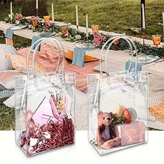 12pcs Transparent Gift Storage Bags Lightweight Handbags