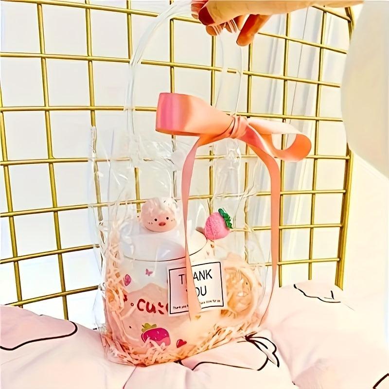 12pcs Transparent Gift Storage Bags Lightweight Handbags