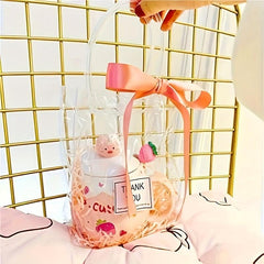 12pcs Transparent Gift Storage Bags Lightweight Handbags
