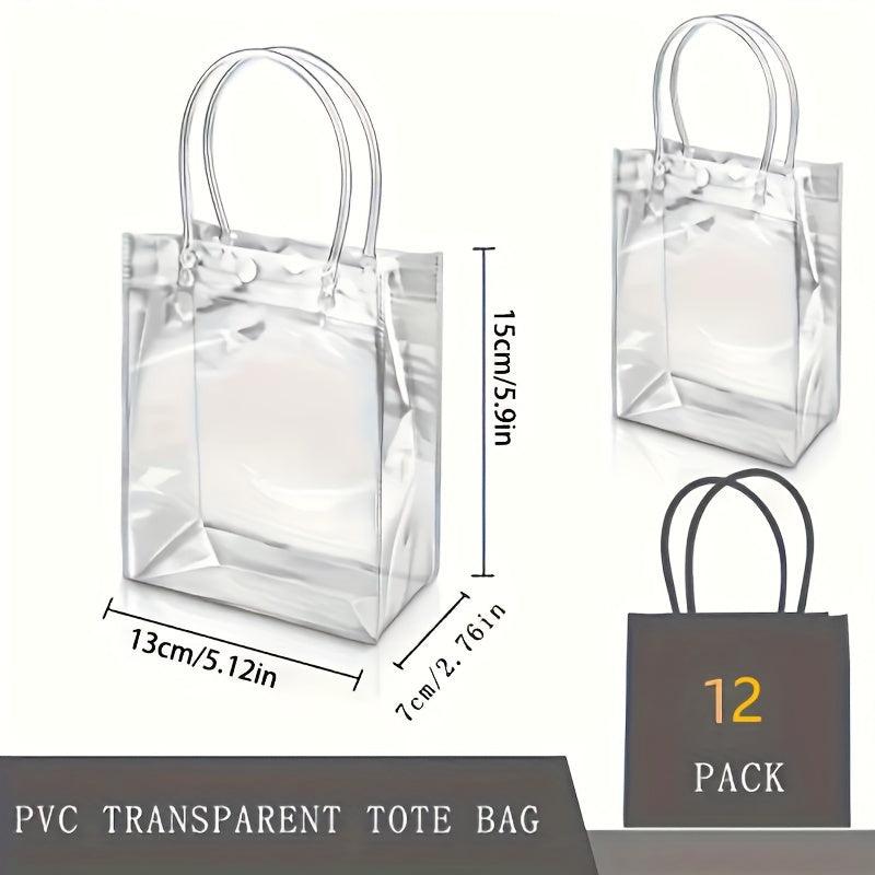 12pcs Transparent Gift Storage Bags Lightweight Handbags