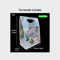 Christmas Gift Bag DIY Random Pattern Handbag with Stickers