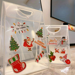Christmas Gift Bag DIY Random Pattern Handbag with Stickers