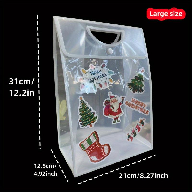 Christmas Gift Bag DIY Random Pattern Handbag with Stickers
