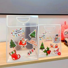 Christmas Gift Bag DIY Random Pattern Handbag with Stickers