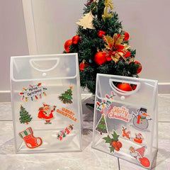 Christmas Gift Bag DIY Random Pattern Handbag with Stickers