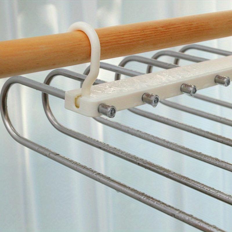Stainless Steel Folding Trouser Rack Household Trouser Clip Hanger