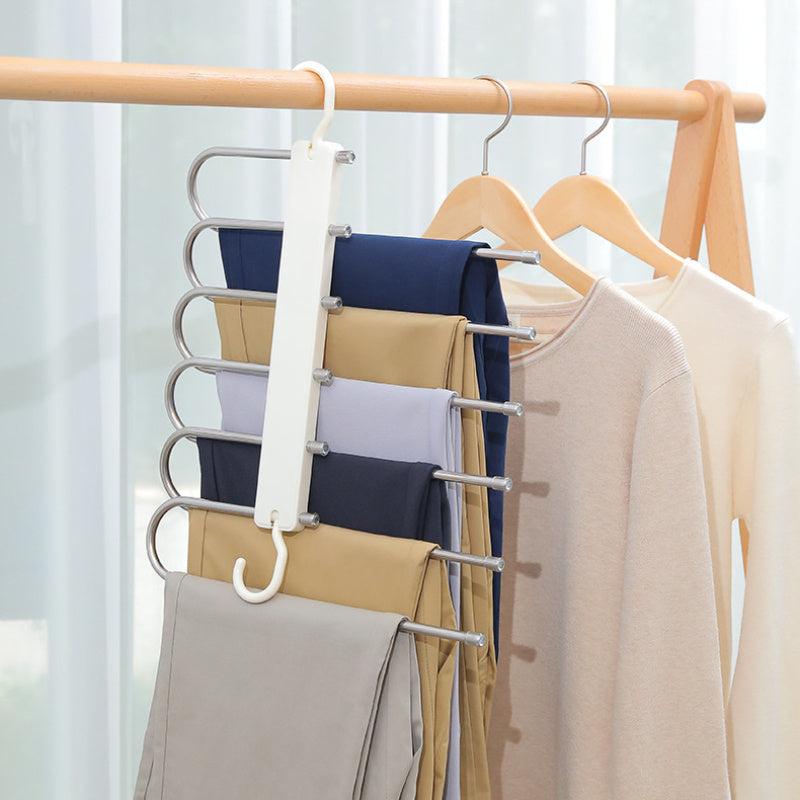 Stainless Steel Folding Trouser Rack Household Trouser Clip Hanger