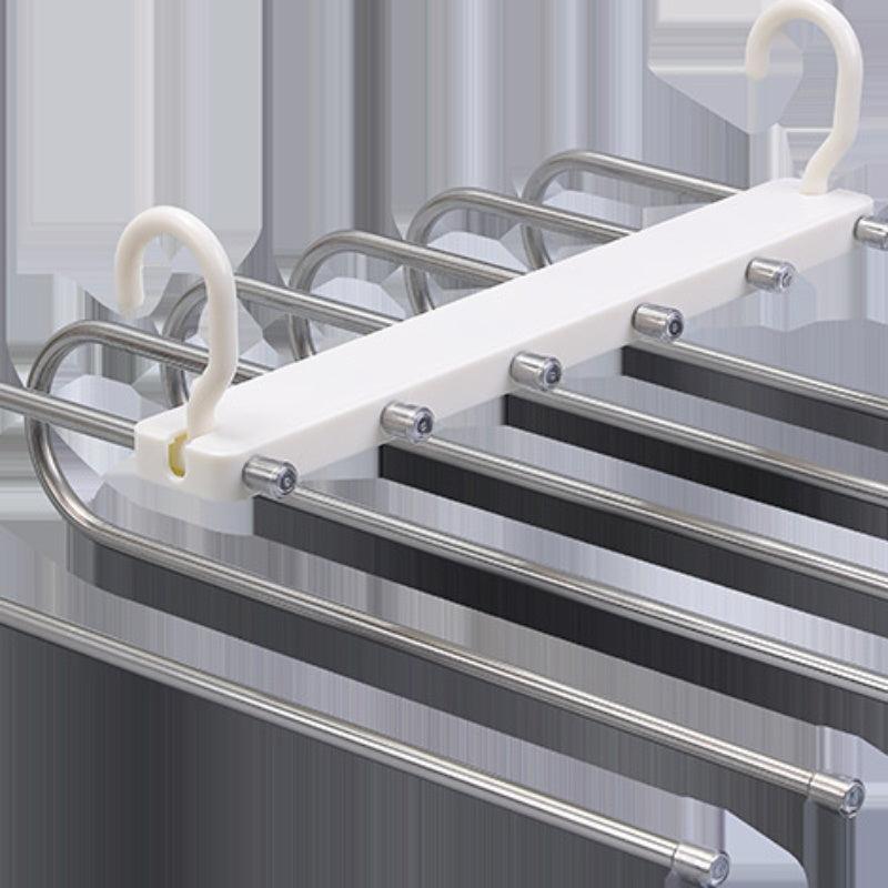Stainless Steel Folding Trouser Rack Household Trouser Clip Hanger