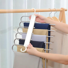Stainless Steel Folding Trouser Rack Household Trouser Clip Hanger