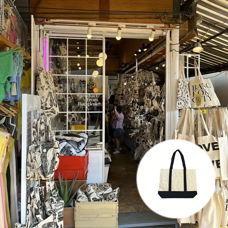 Portable Large Capacity Canvas Shopping Bag for Shops