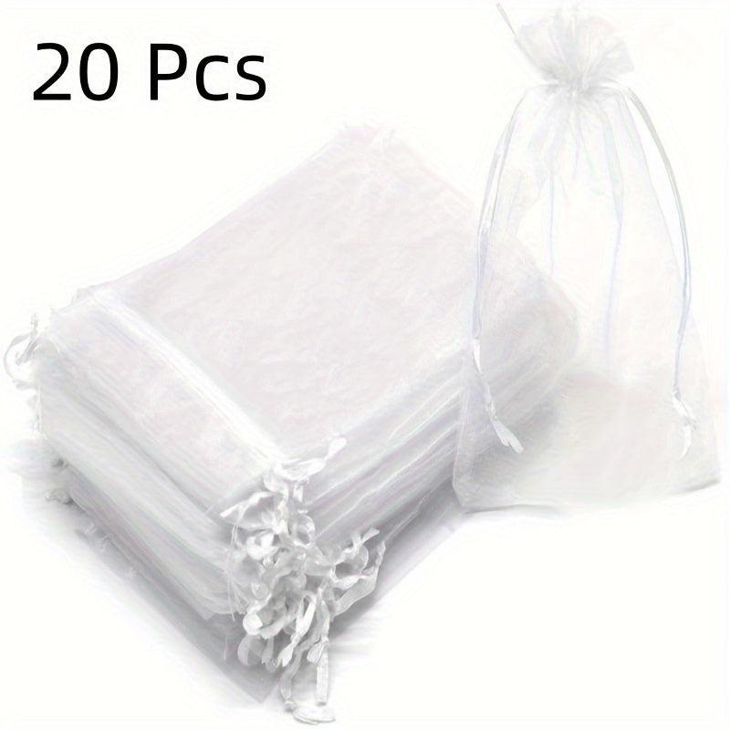 20pcs Sheer Organza Bags Wedding Favor Bags Jewelry Gift Bags For Party