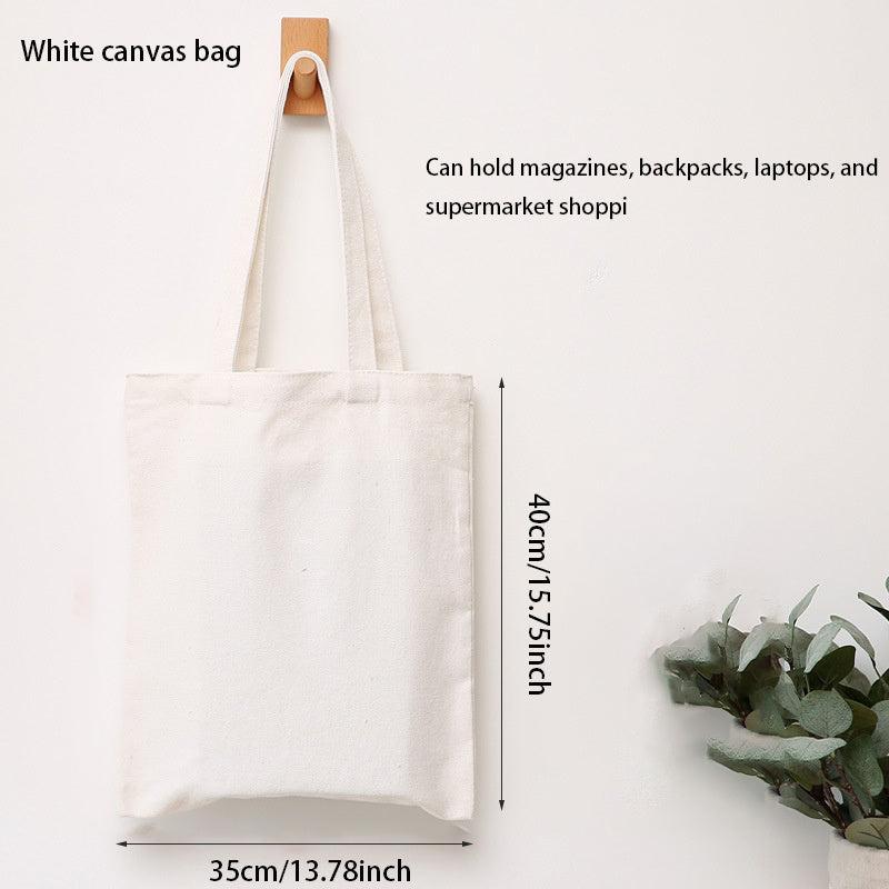 2pcs Canvas Shoulder Bag Casual Handbag For Beach Shopping