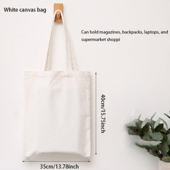 2pcs Canvas Shoulder Bag Casual Handbag For Beach Shopping