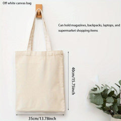 2pcs Canvas Shoulder Bag Casual Handbag For Beach Shopping