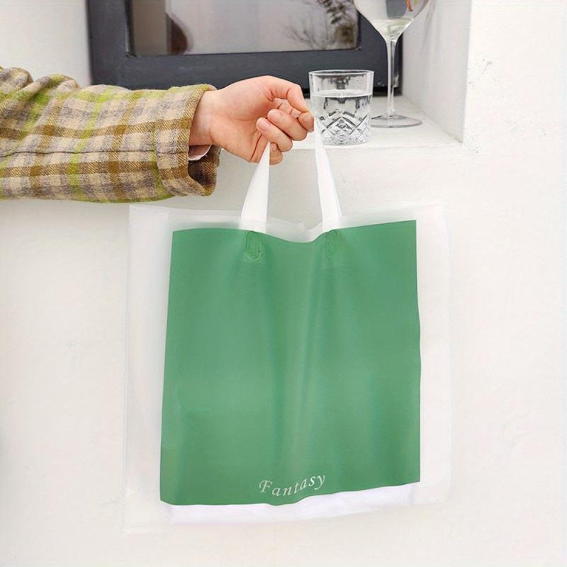 10pcs Frosted Handbags Plastic Gift Bags for Clothing Stores