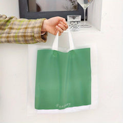 10pcs Frosted Handbags Plastic Gift Bags for Clothing Stores