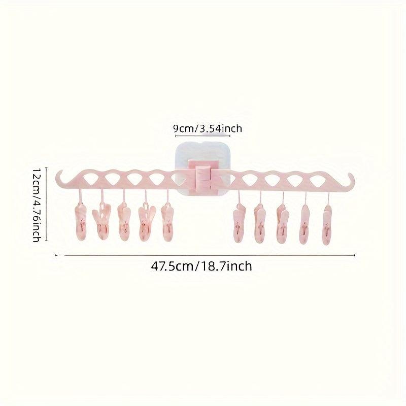 Multifunctional Clothes Hanger Sock Clip Plastic Socks Rack Children's Windproof