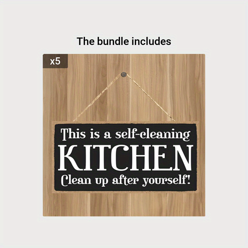 Self Cleaning Kitchen Wood Sign Decor