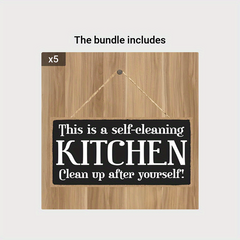 Self Cleaning Kitchen Wood Sign Decor