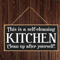 Self Cleaning Kitchen Wood Sign Decor
