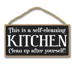 Self Cleaning Kitchen Wood Sign Decor