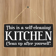 Self Cleaning Kitchen Wood Sign Decor