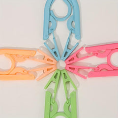4pcs Folding Clothes Hangers Portable Non-slip Travel Hangers