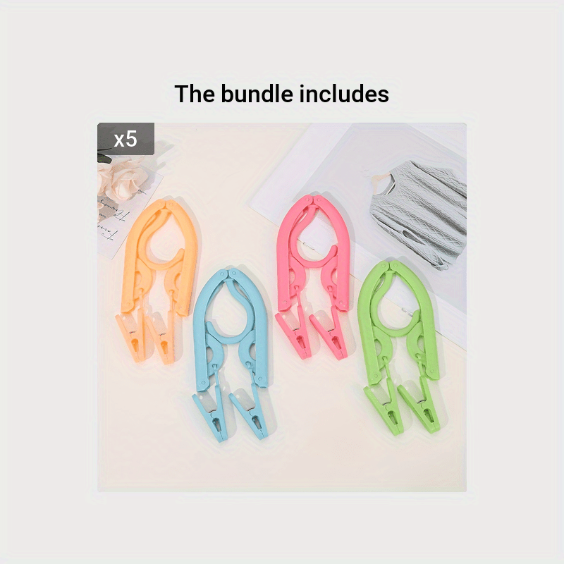 4pcs Folding Clothes Hangers Portable Non-slip Travel Hangers