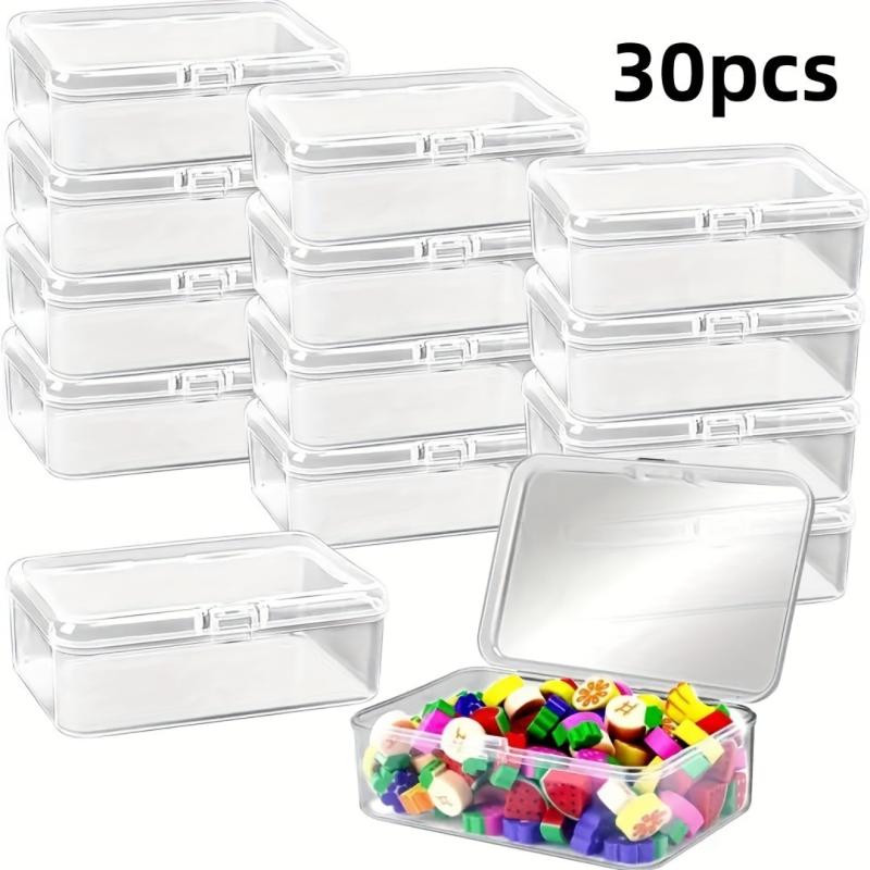 Small Plastic Bead Storage Container with Hinged Lid for Jewelry Supply