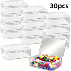 Small Plastic Bead Storage Container with Hinged Lid for Jewelry Supply