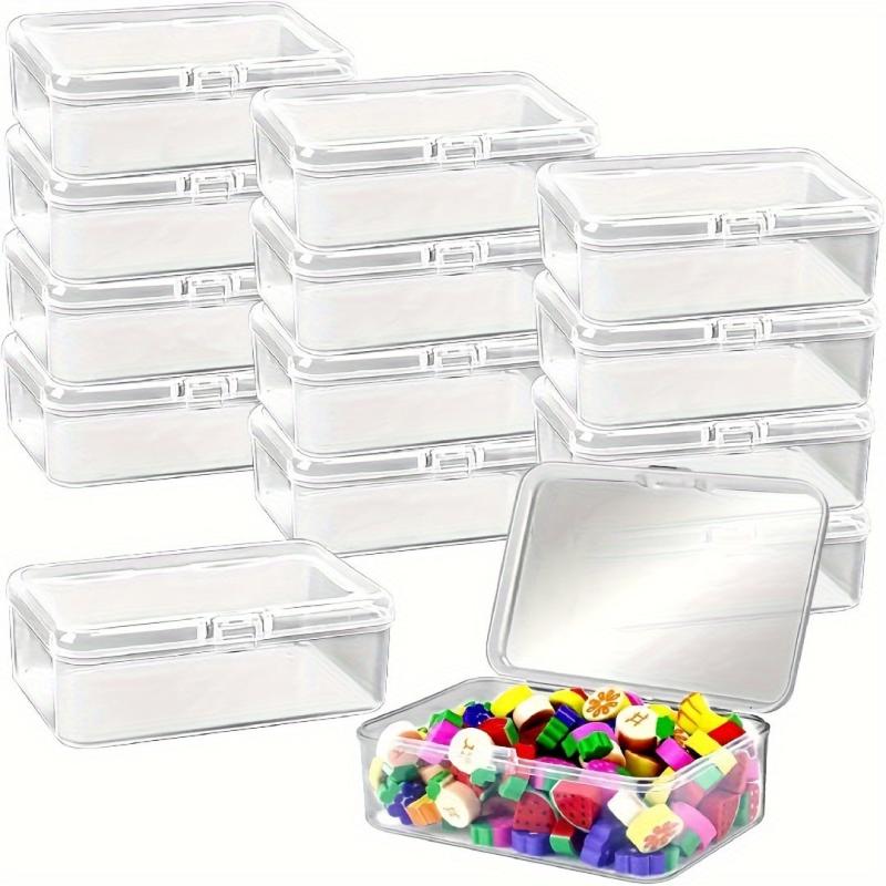 Small Plastic Bead Storage Container with Hinged Lid for Jewelry Supply