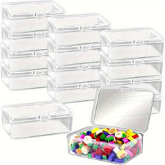 Small Plastic Bead Storage Container with Hinged Lid for Jewelry Supply