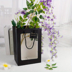 5pcs Gift Bags with Transparent Window Tote Paper Bags