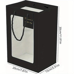 5pcs Gift Bags with Transparent Window Tote Paper Bags